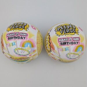 MGA Miniverse Make It Mini Birthday Series Mystery Pack Lot of 2 427667-C3